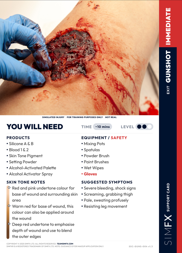 Gunshot exit card