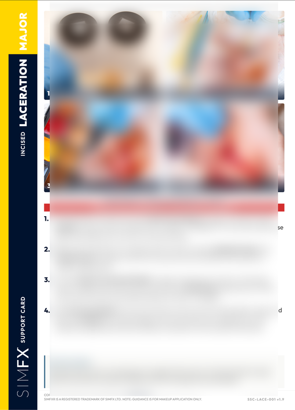 Support Card back, Laceration